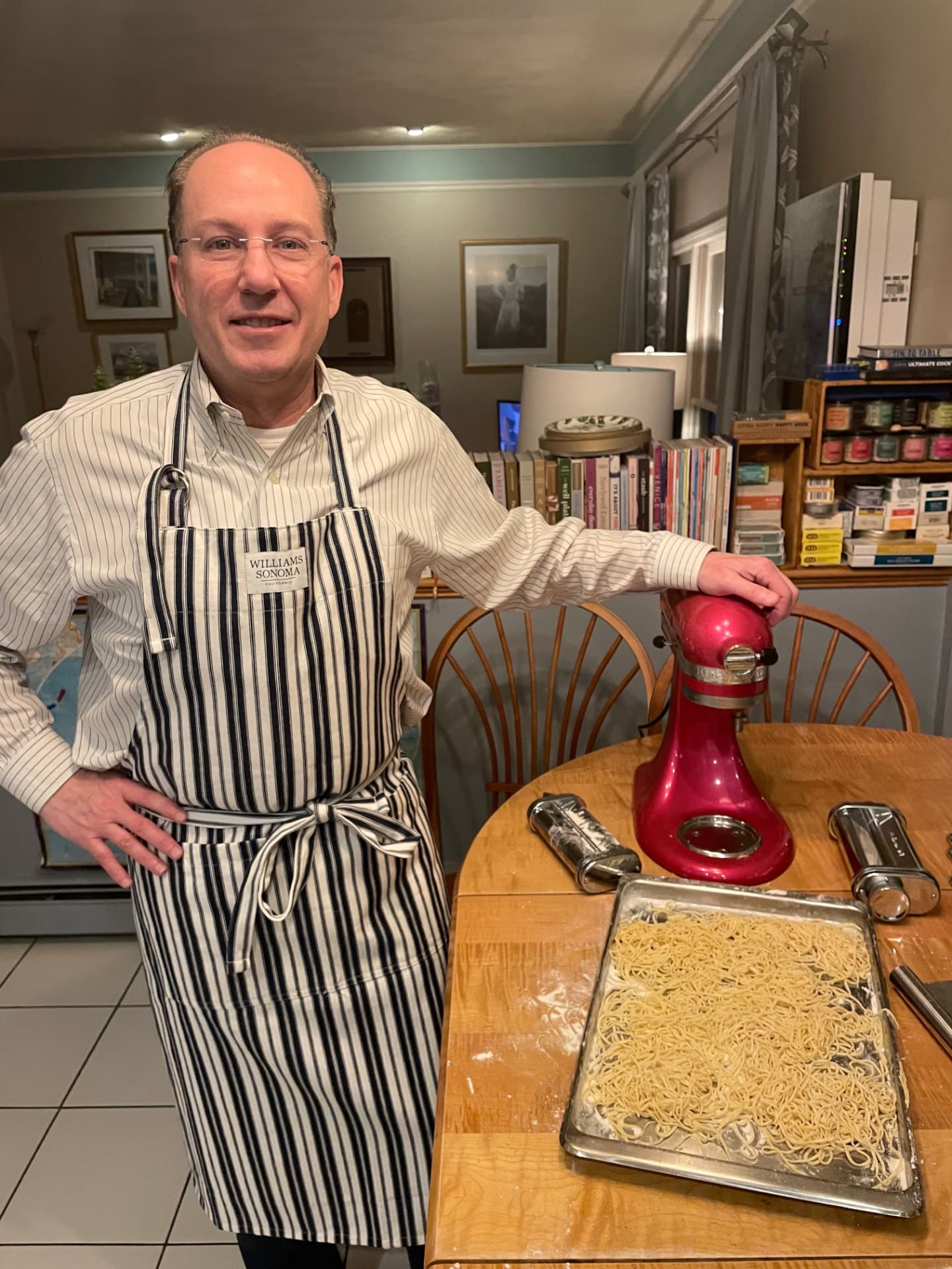 Greg Woods making fresh pasta at home